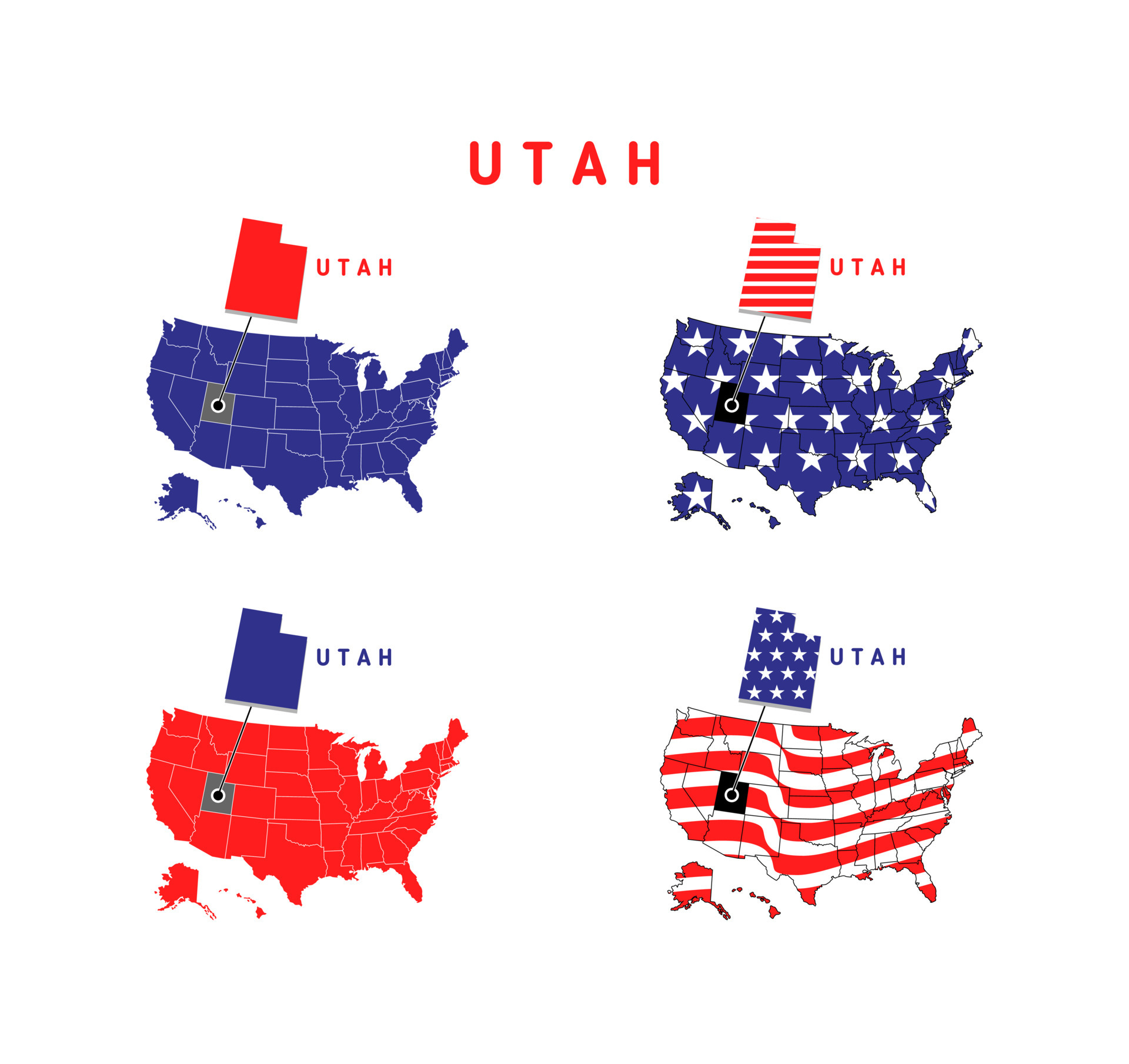 Utah Map With Usa Flag Design Illustration 6959110 Vector Art At Vecteezy Utah Map With Usa Flag Design Illustration Vector