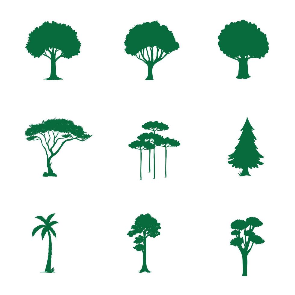 Tree silhouettes set vector