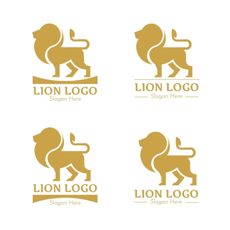 Lion logo set vector