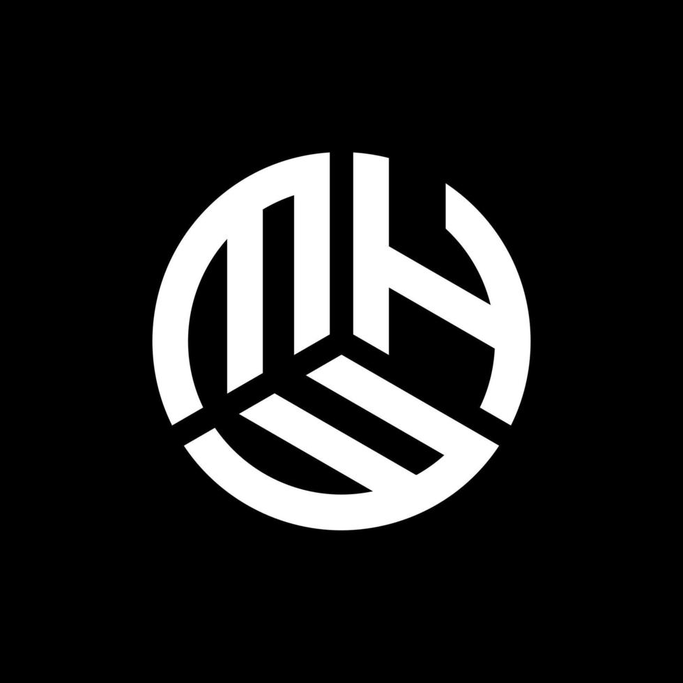 MHW letter logo design on black background. MHW creative initials letter logo concept. MHW letter design. vector