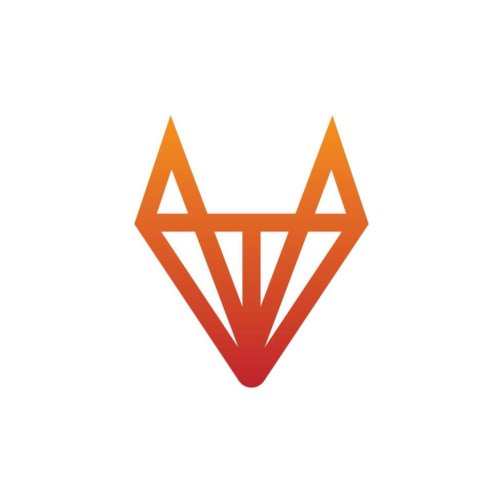 modern fox logo design vector