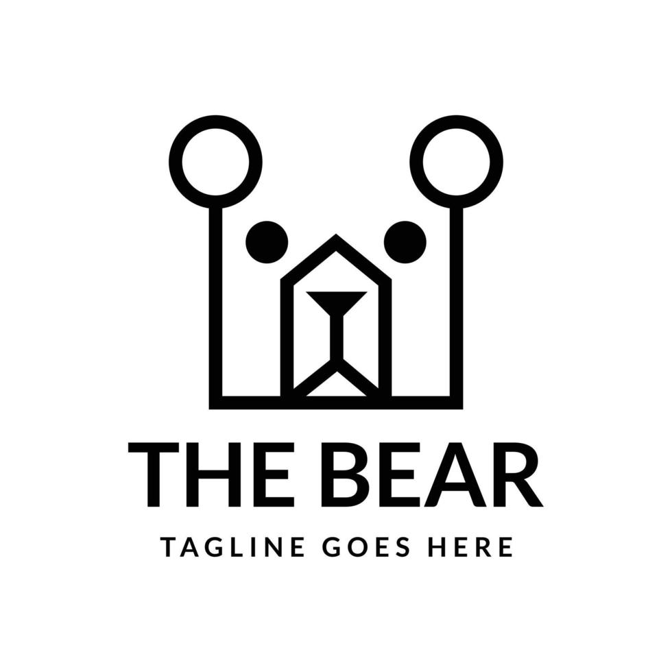 diseño de logotipo de oso simple vector