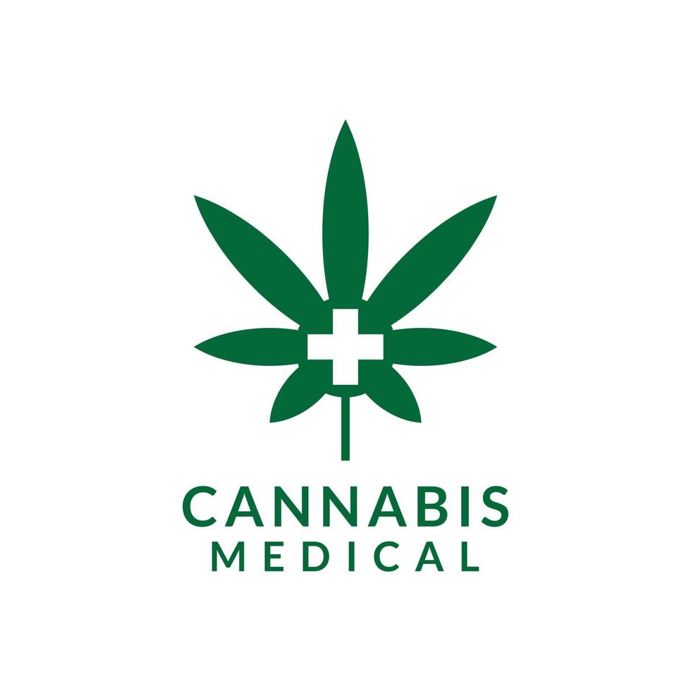 diseño de logotipo médico de cannabis vector