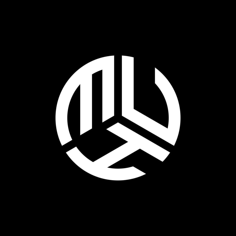 diseño de logotipo de letra muh sobre fondo negro. concepto de logotipo de letra de iniciales creativas muh. muh diseño de letras. vector