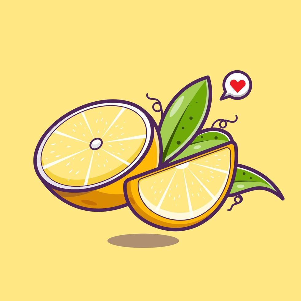 Lemon illustration cartoon lemon concept vector