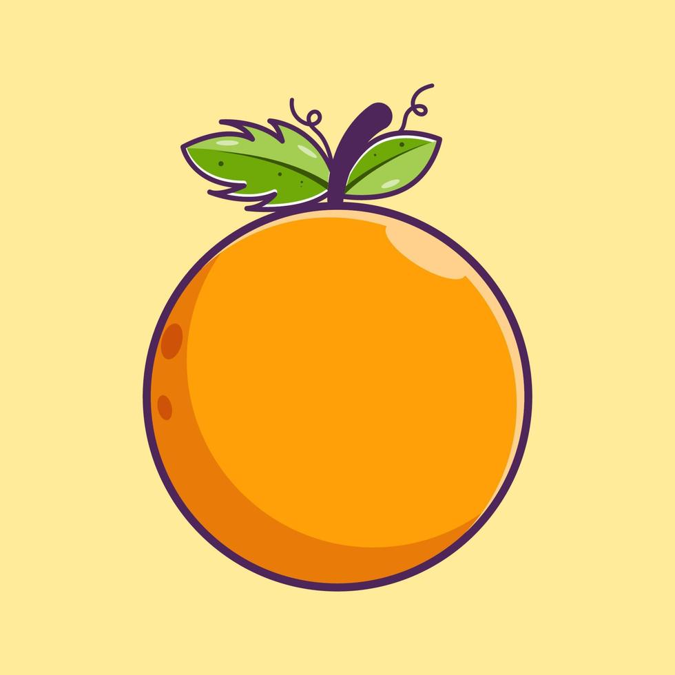 ilustración de fruta naranja concepto de naranja de dibujos animados vector