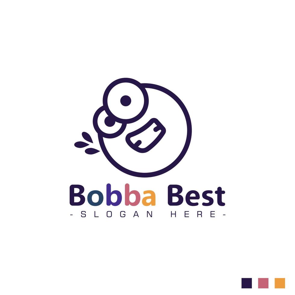 mejor boba vector logo .concepto de bebida