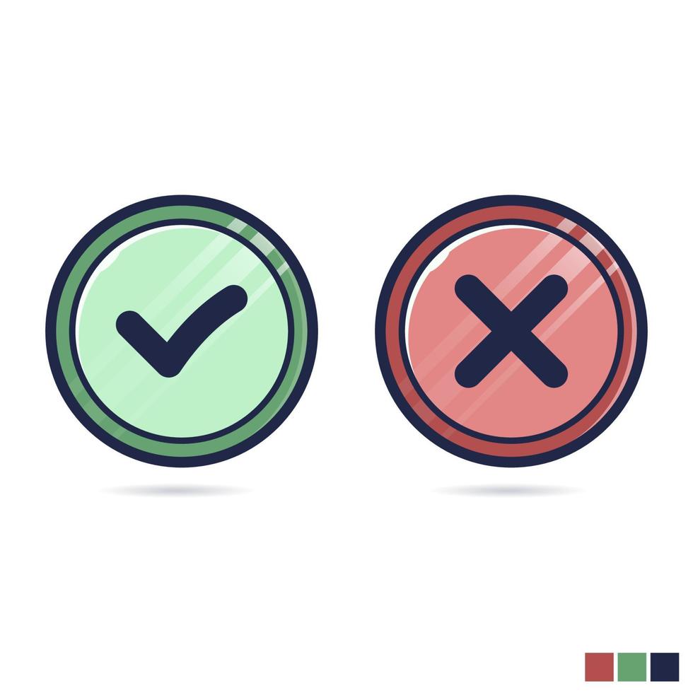 Check mark and cancel illustration vector