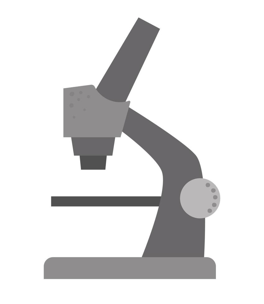 Vector flat microscope icon. Medical or chemistry equipment picture isolated on white background. Healthcare, research and laboratory concept. Health check or treatment clip art