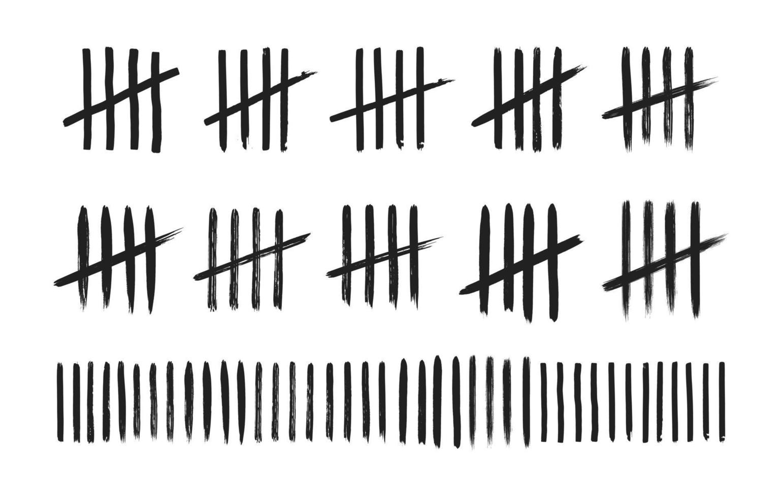 Tally marks on white board hand drawn dirty art style vector