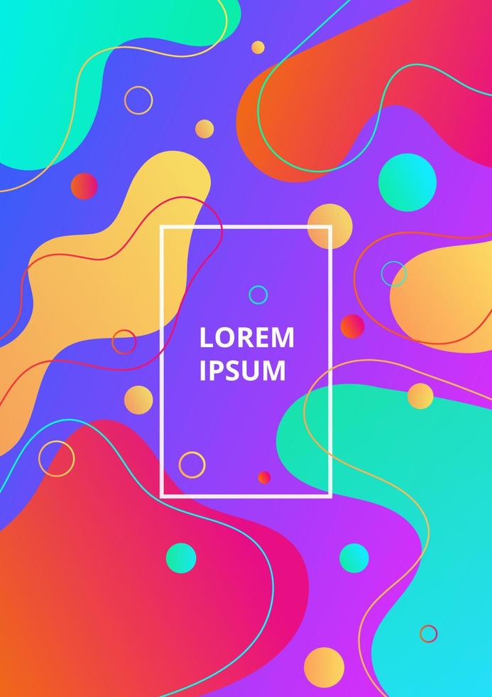 Creative abstract fluid shape geometric pattern background or wallpaper. Trendy, colorful vibrant gradient shapes composition texture. vector