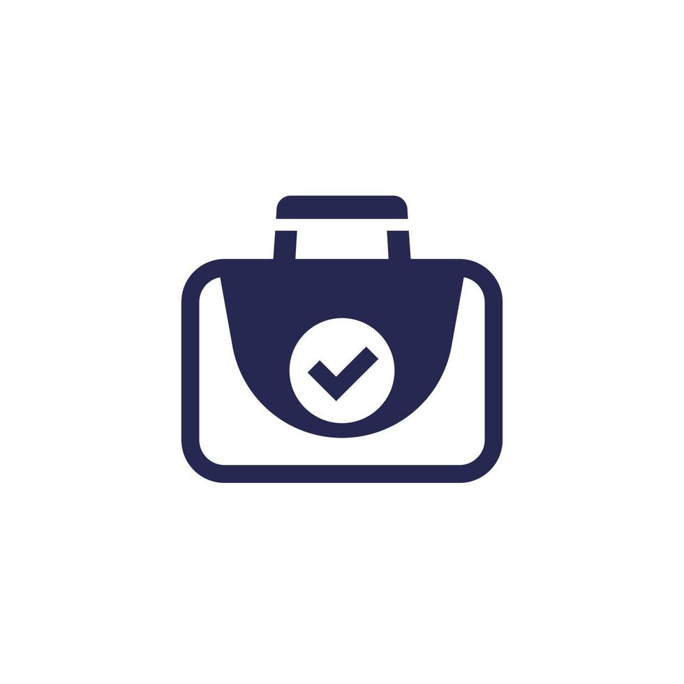 portfolio icon with a checkmark vector