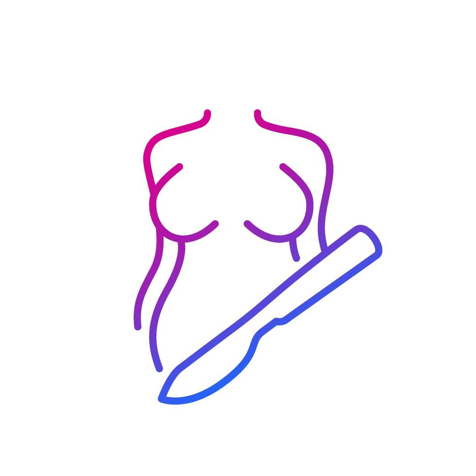 plastic surgery line icon with woman body vector