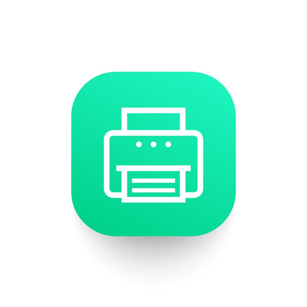 printer icon, pictogram in linear style vector
