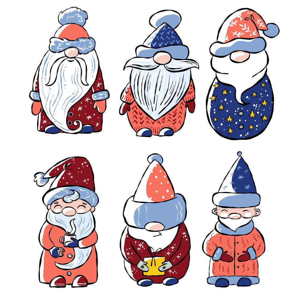 Christmas gnome bundle vector