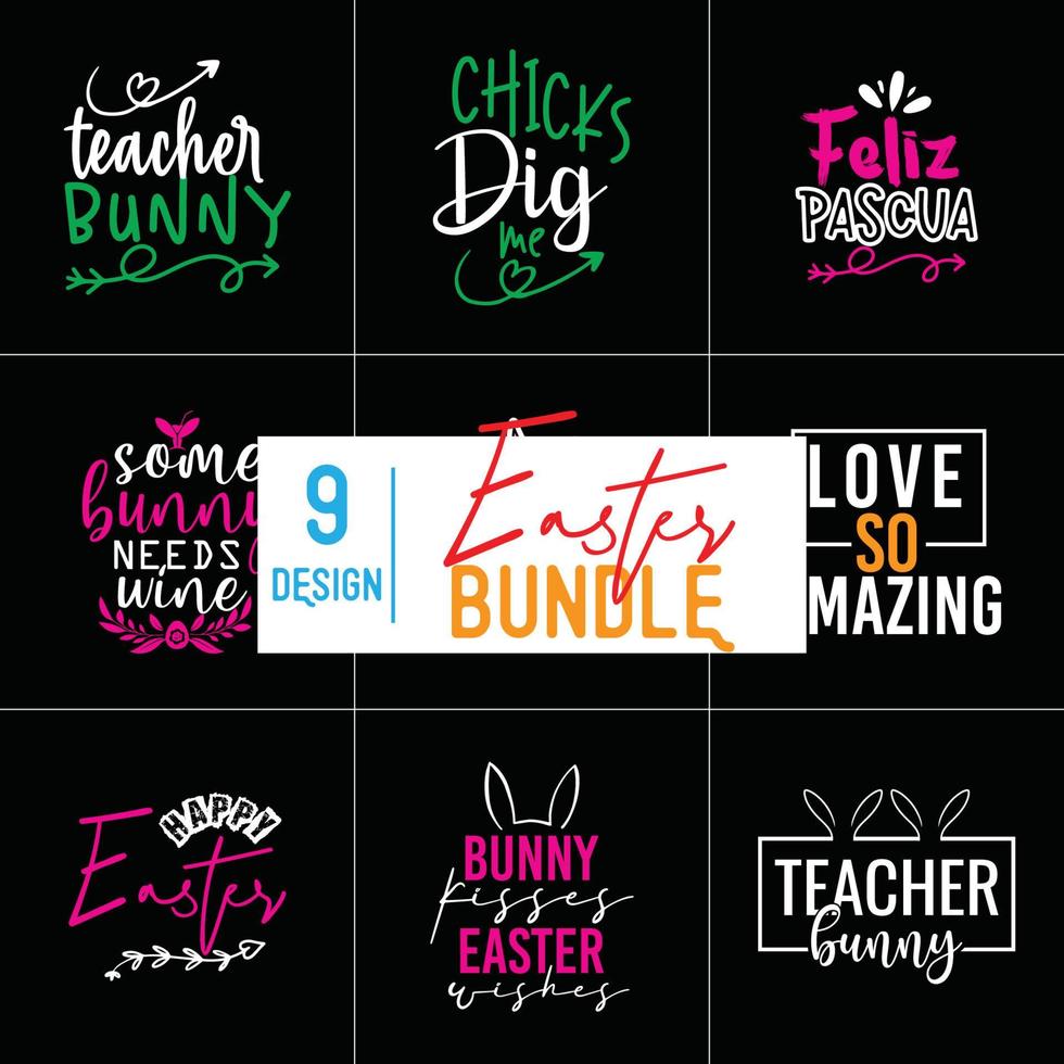 Easter Bundle Design vector