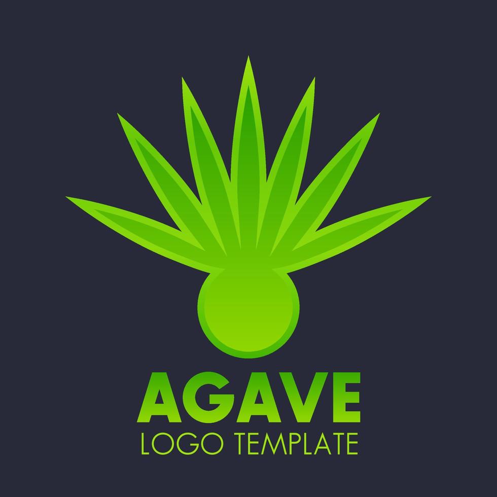 Agave plant logo element over dark vector