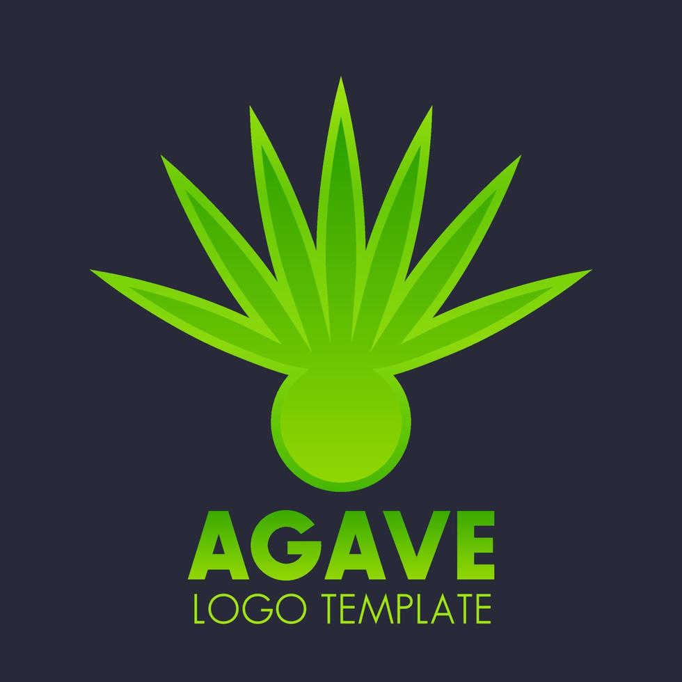 Agave plant logo element over dark vector