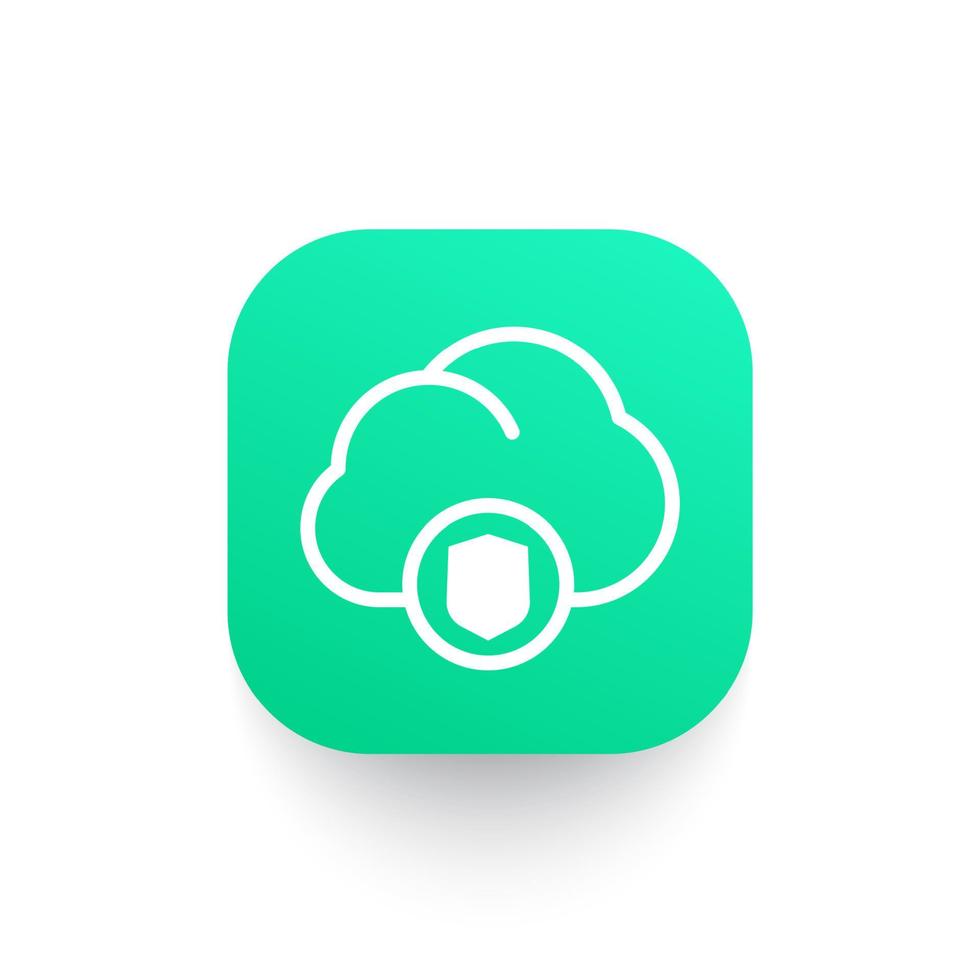 secure cloud icon, vector pictogram