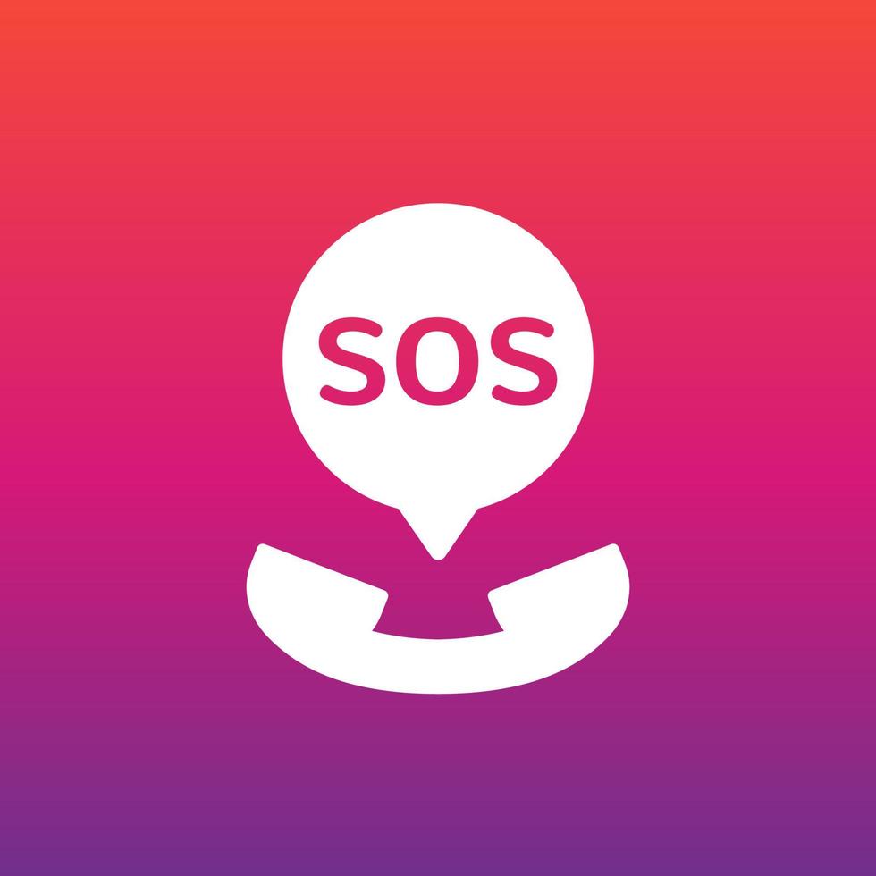 sos, emergency call icon for web vector