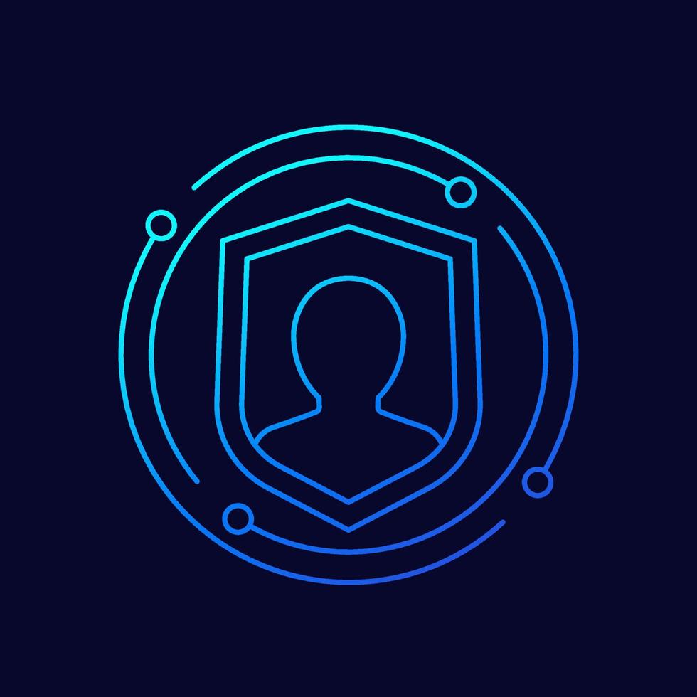 user privacy and security line vector icon