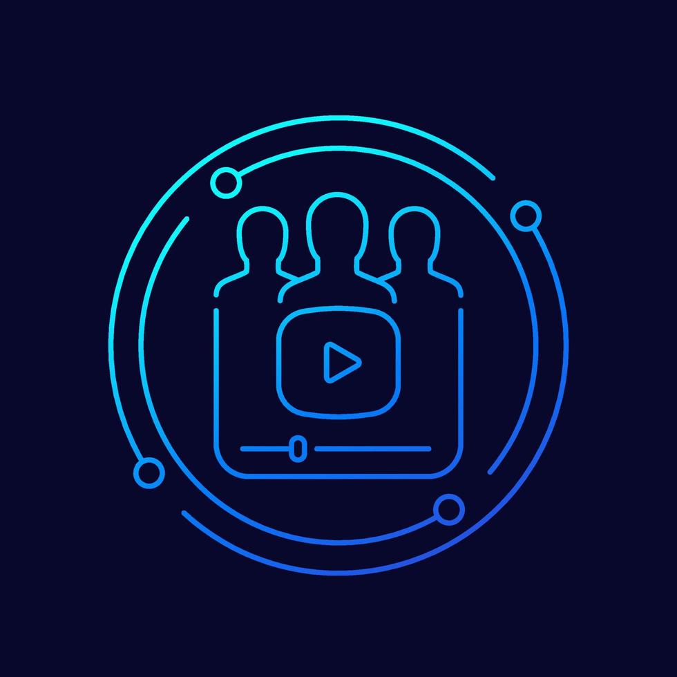 video marketing line vector icon
