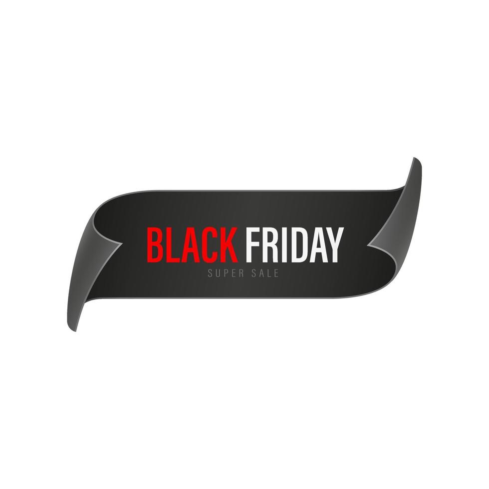 Black friday curved black ribbon vector