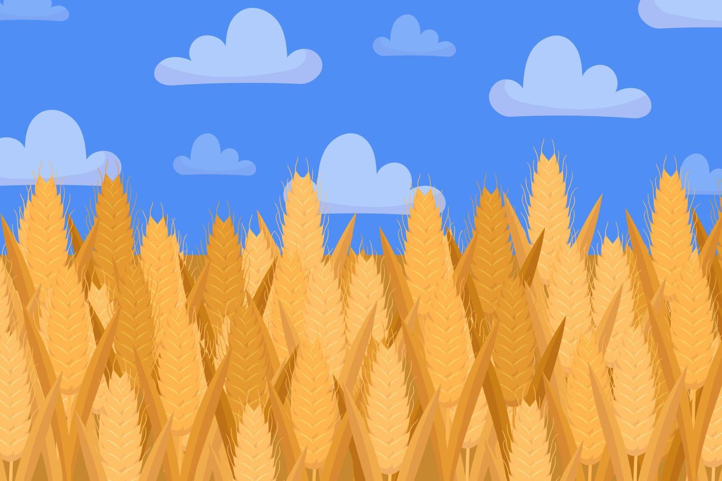 Ukrainian flag color blue and yellow as wheat field and sky. Nature landscape. Flag day. Ukraine support concept illustration. vector