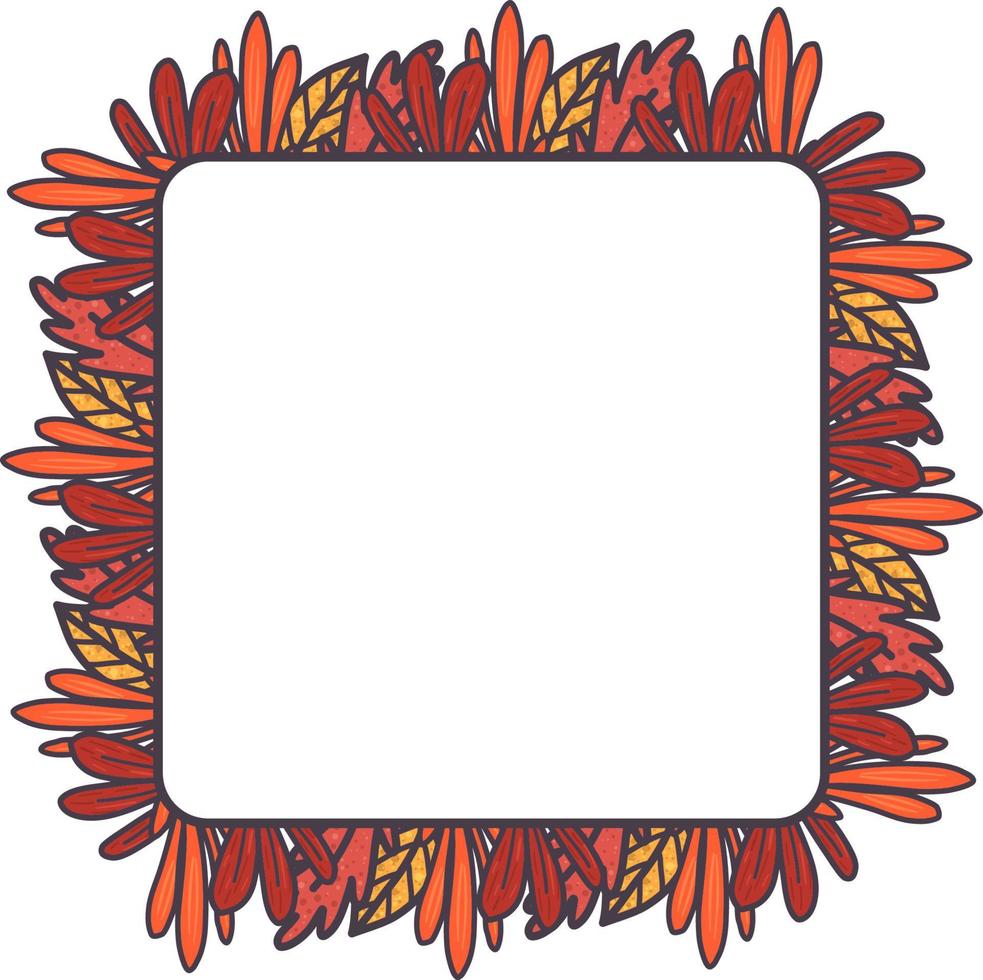 Beautiful square frame with autumn leaf, great design for sale and discount. vector