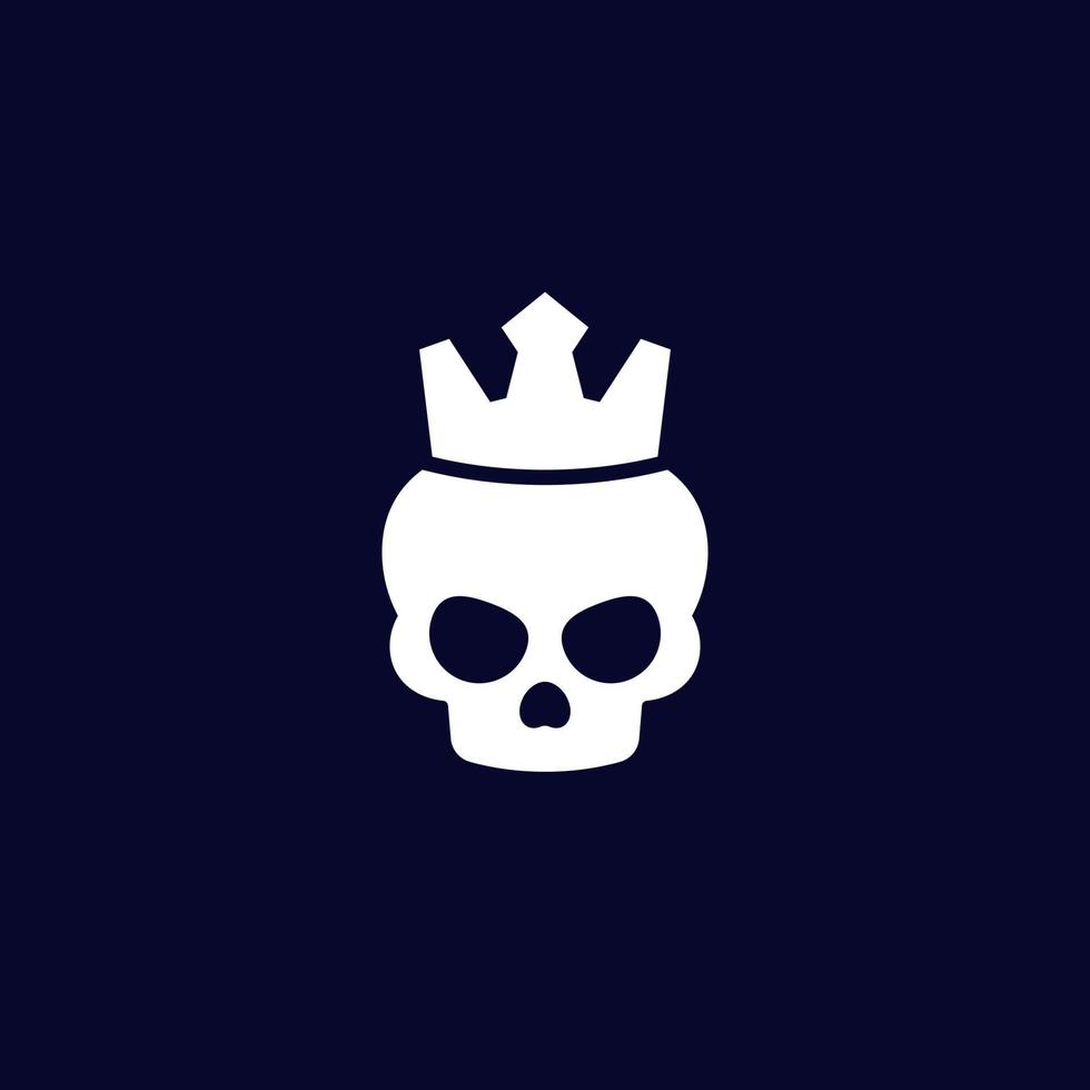 Dead king logo design with skull and crown vector