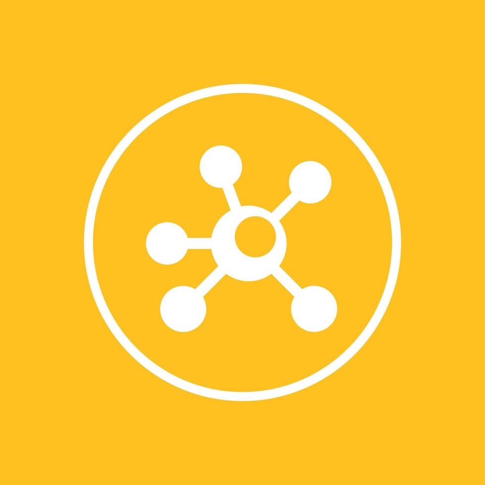 Connections icon in circle, vector illustration