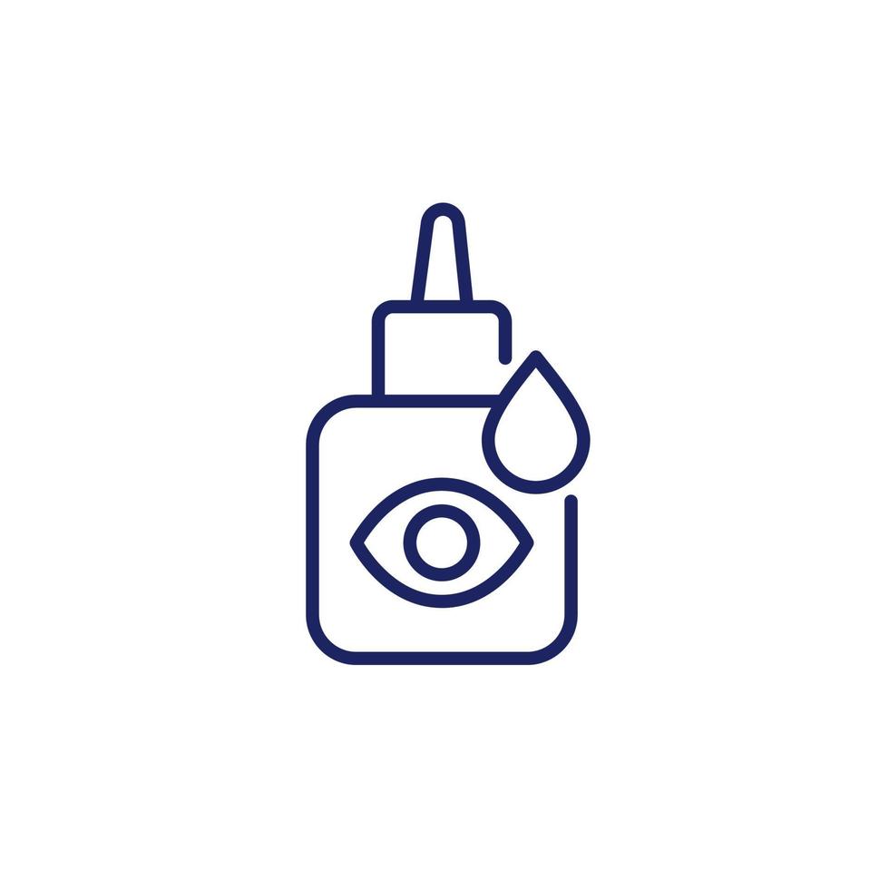 Eye drop bottle line icon vector