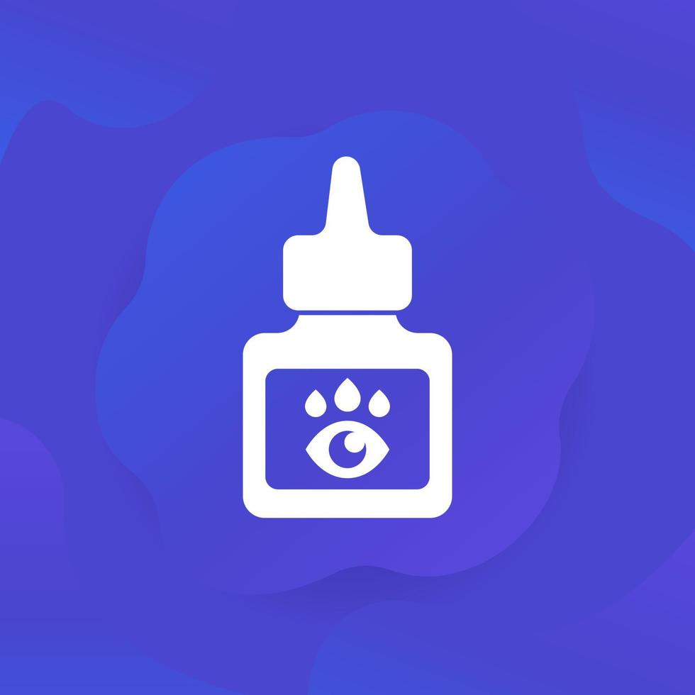 Eye drops icon with bottle, vector