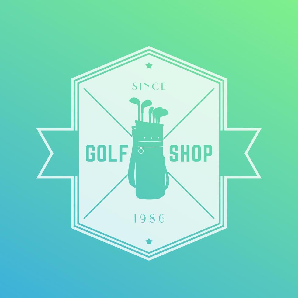 Golf shop emblem, vector logo, badge