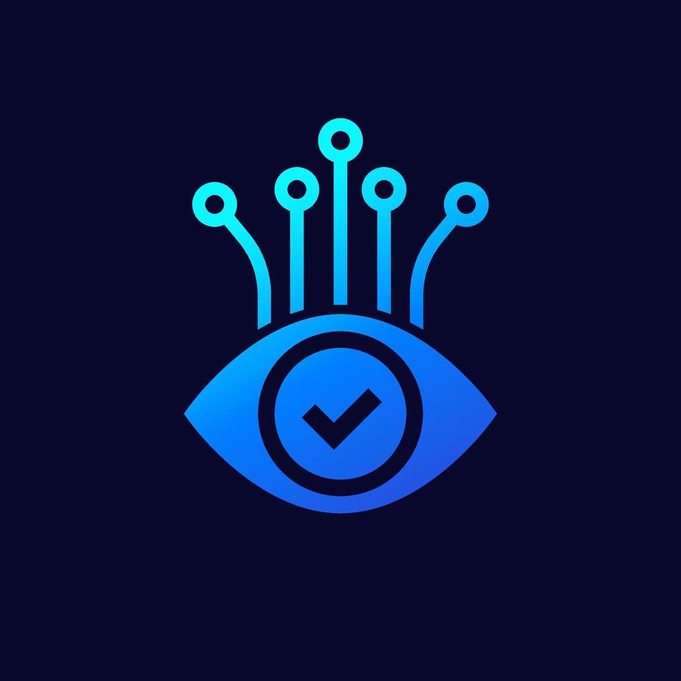 Monitoring icon with an eye vector