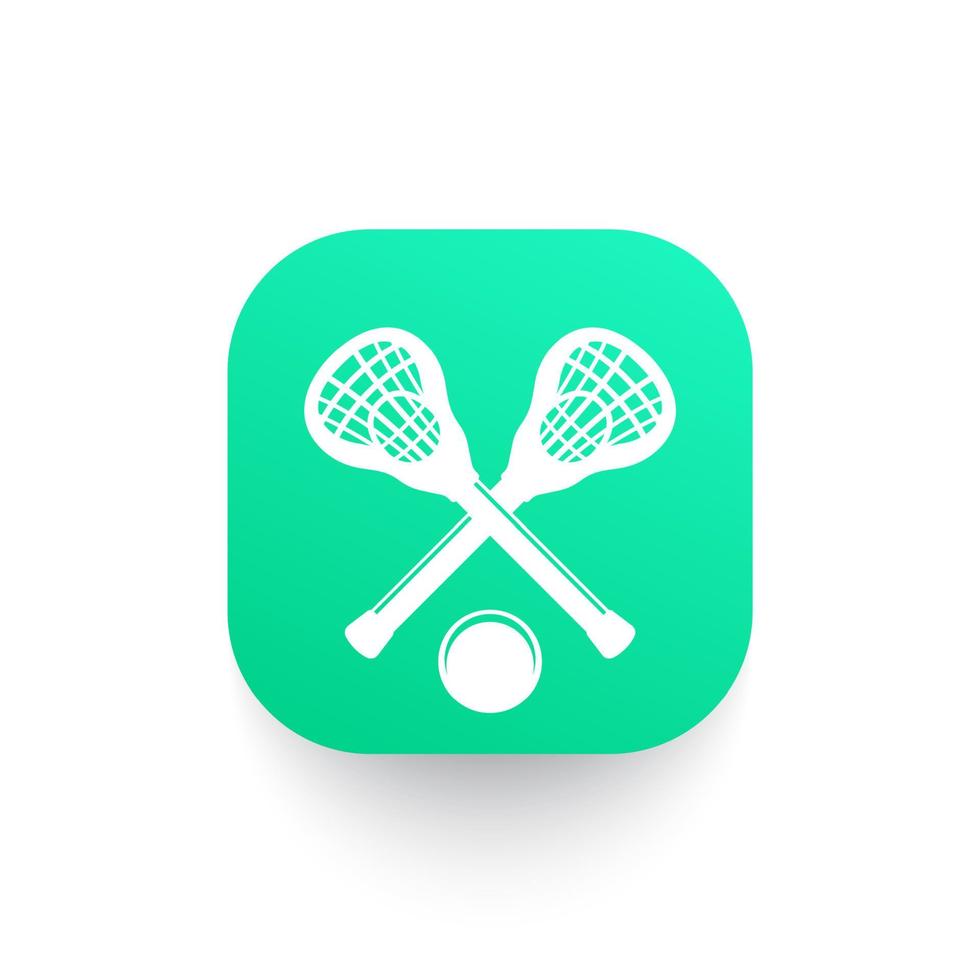 Lacrosse icon with sticks and ball, vector illustration