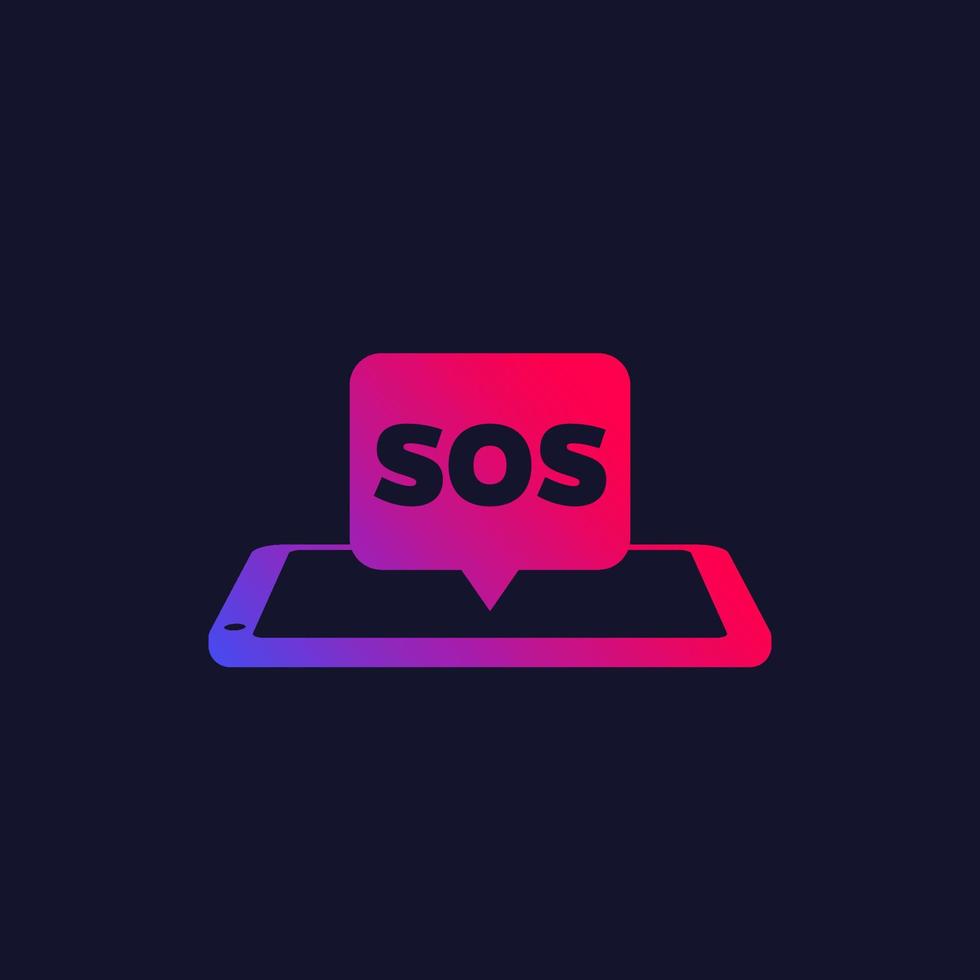 SOS signal in the phone, vector