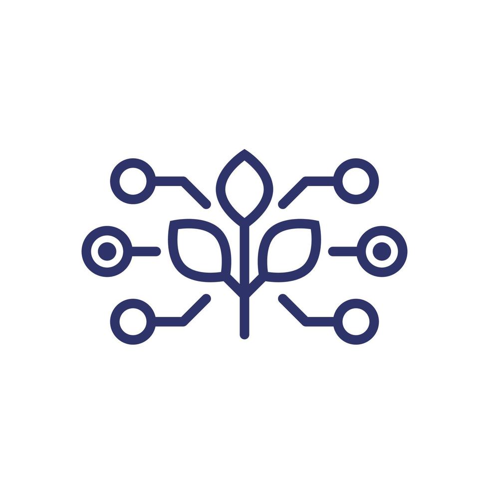 Smart farming line icon on white vector