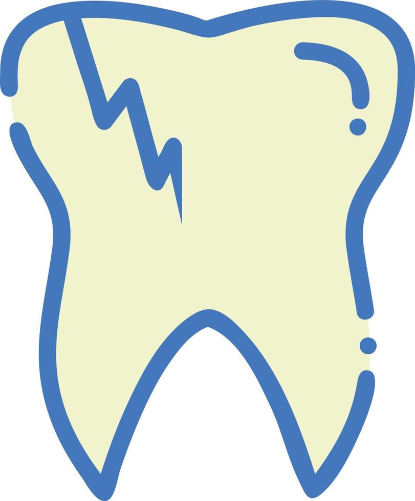 Broken Tooth Icon Illustration with Flat Style vector