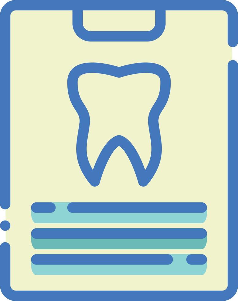 ilustración de icono de informe dental con estilo plano vector