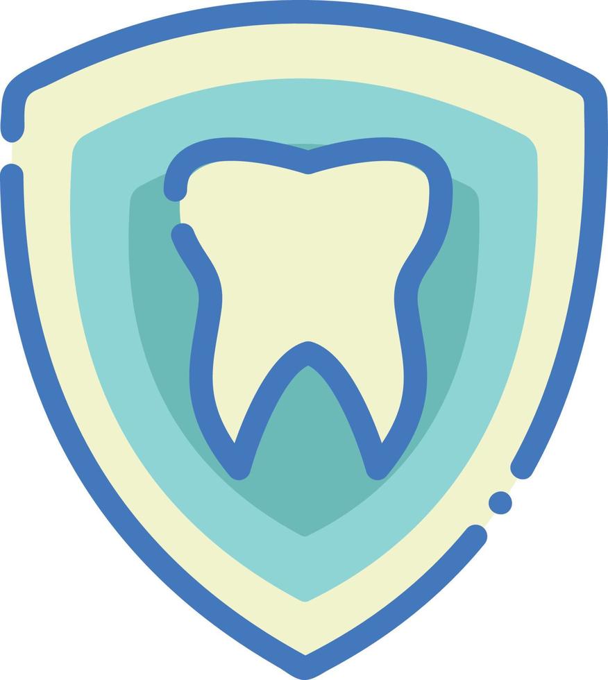 Dental Care Icon Illustration with Dashed Fill Line Style vector