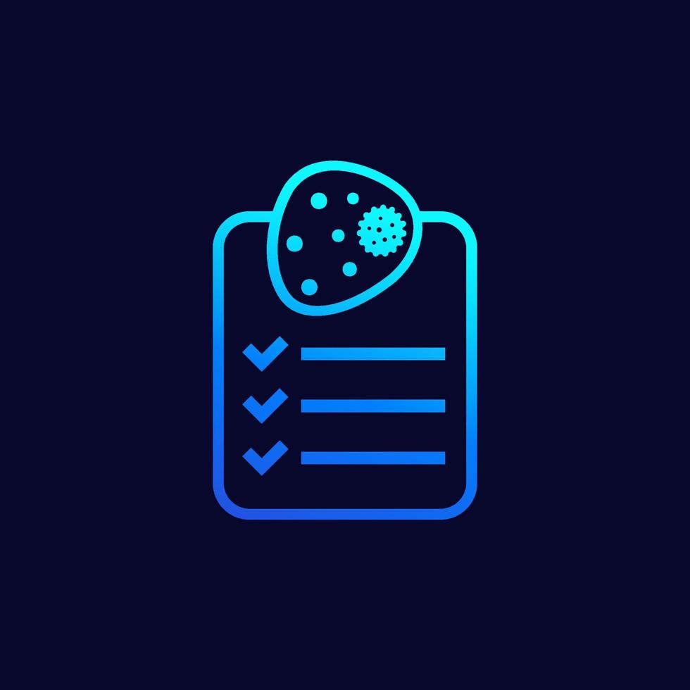 bacteria and checklist icon, vector