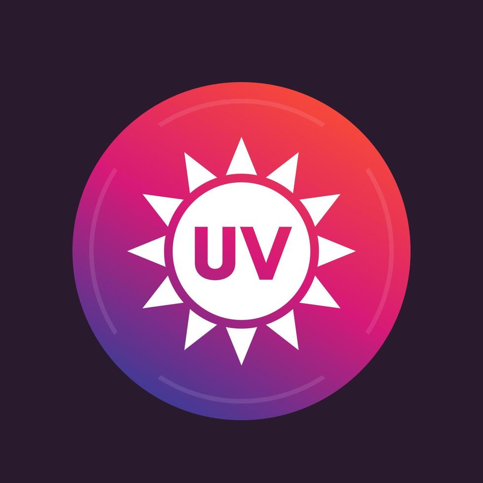 UV radiation icon, vector sign