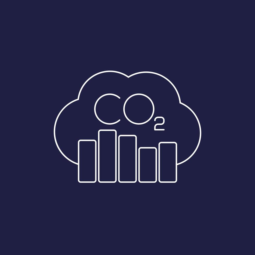 carbon emissions levels line icon for web vector