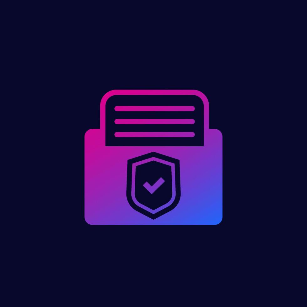 confidential folder icon for web vector