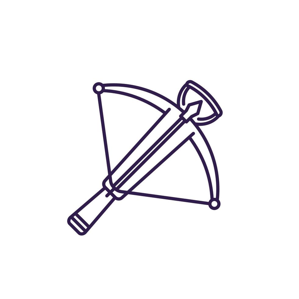 crossbow, arbalest line icon on white vector