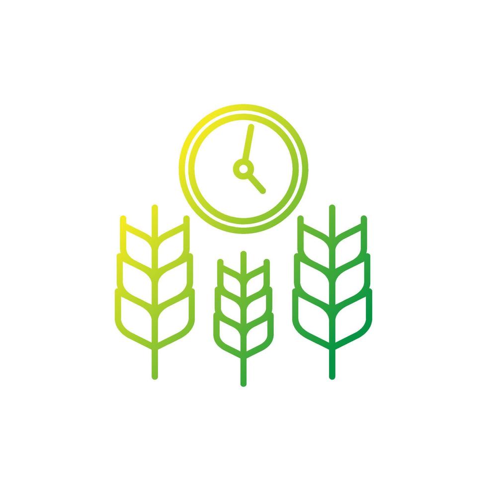 crops and time, farming line icon vector