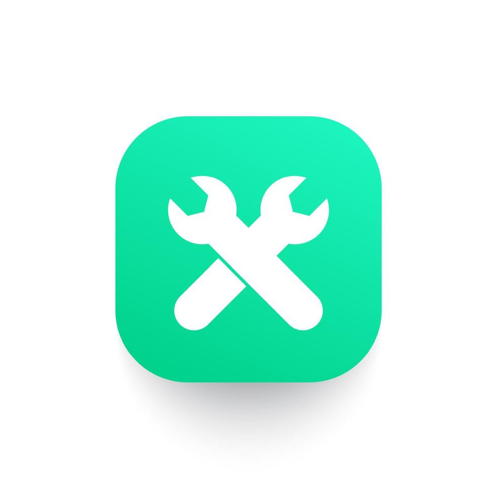 icono de llaves cruzadas en forma verde vector