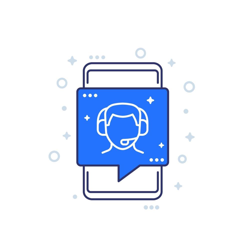 customer service line icon with a phone vector