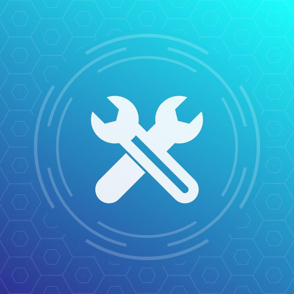 crossed wrenches icon, service, repair symbol vector